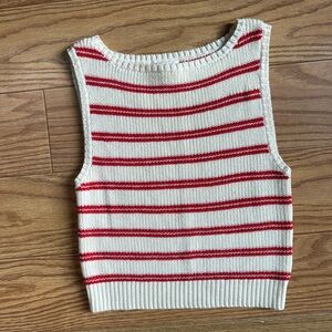 Song of Style Red and White Knit Top